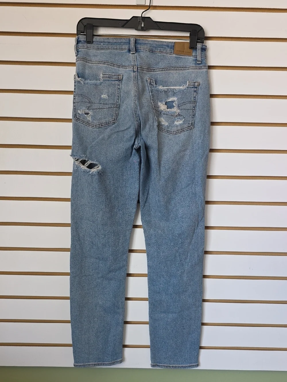 AE Distressed Straight Leg Mom Jeans 2
